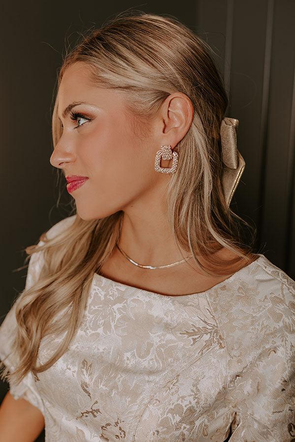 Impressions Sparkling Smile Earrings in Gold