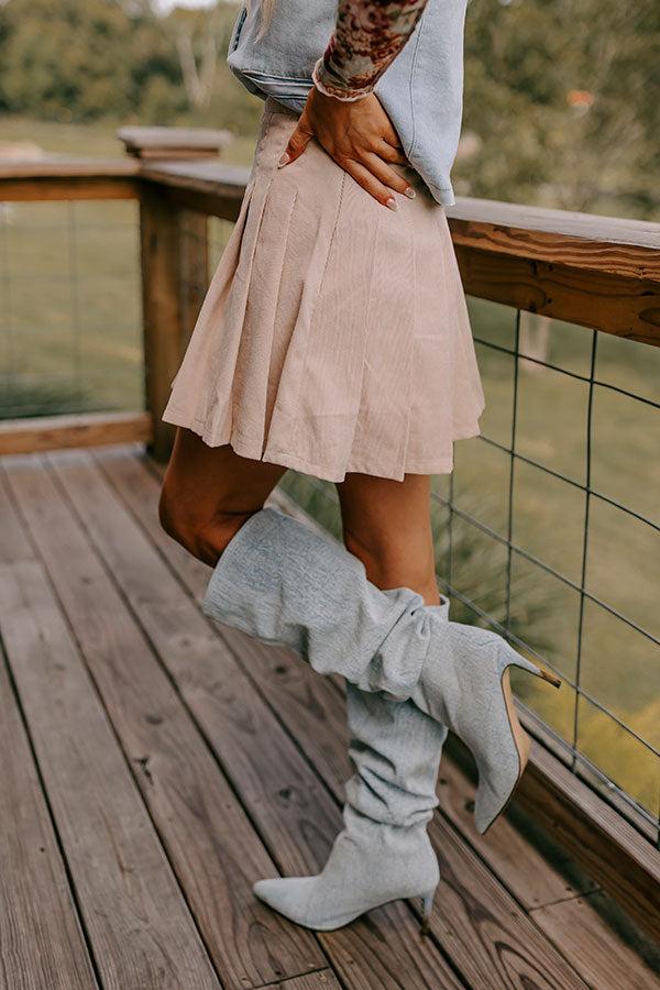 Impressions Spill It Pleated Skort In Light Beige