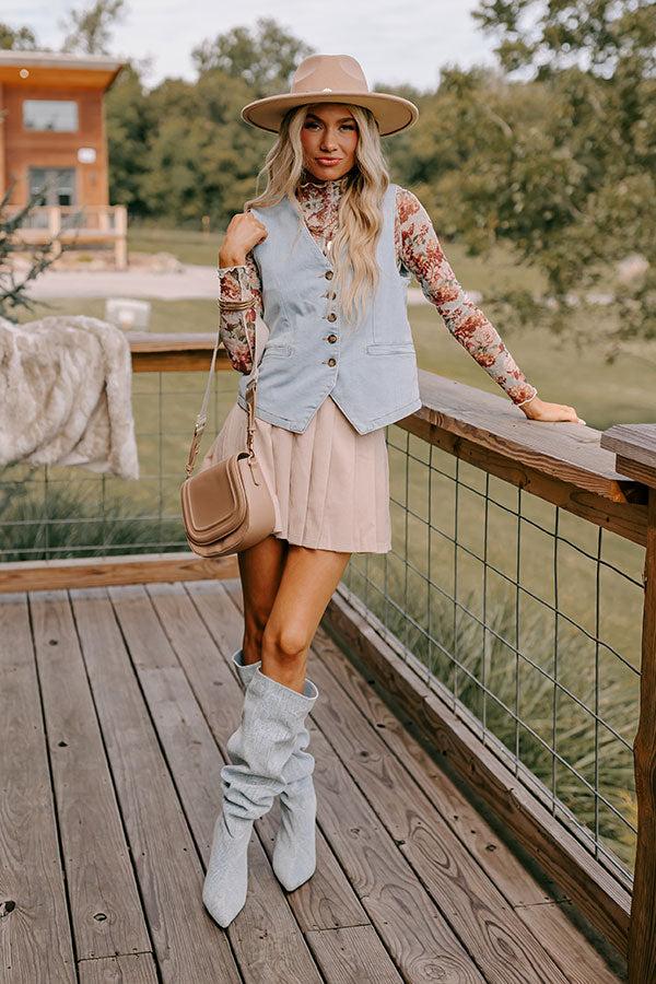 Impressions Spill It Pleated Skort In Light Beige