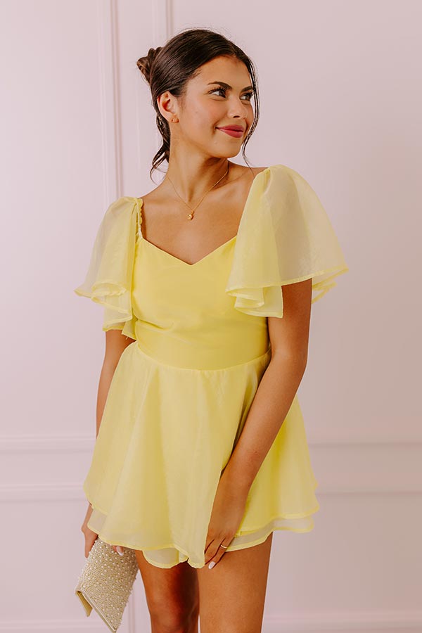 Impressions Spring Fling Organza Romper In Yellow
