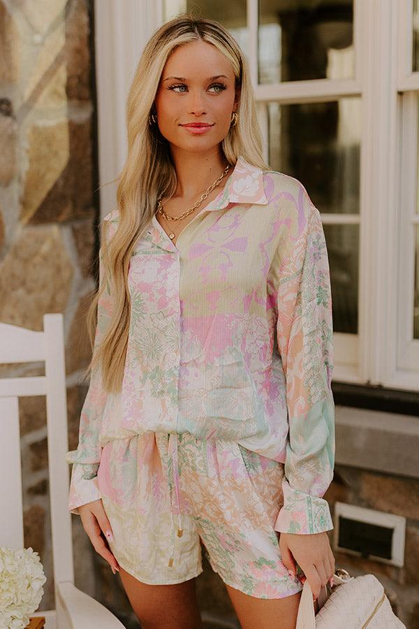 Impressions Spring Garden High Waist Floral Shorts