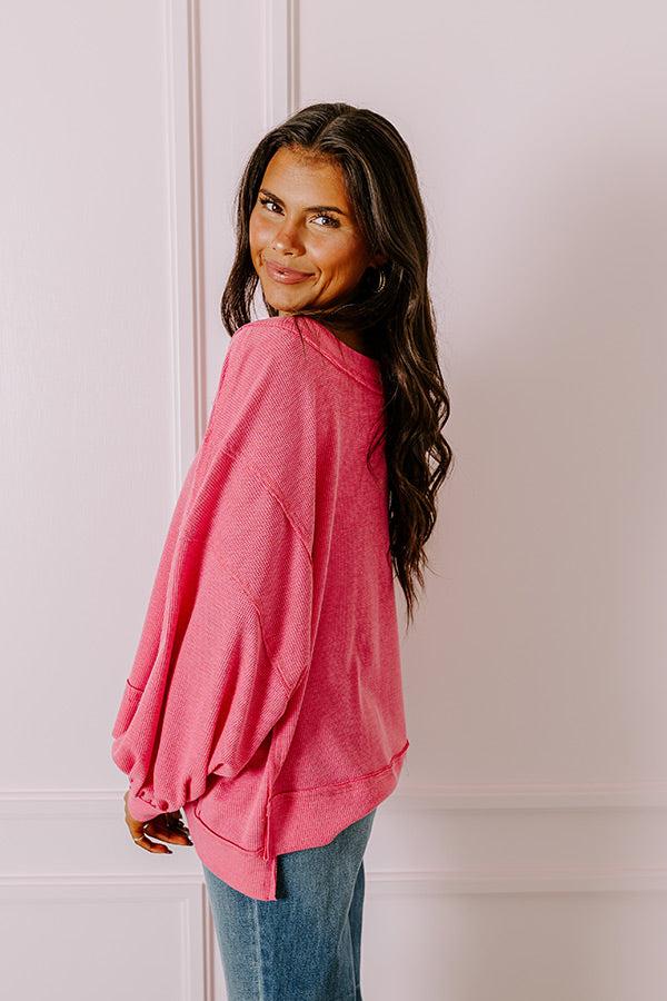 Impressions Springtime Sips Waffle Knit Top