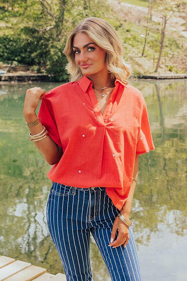 Impressions Star Of The Show Embroidered Top