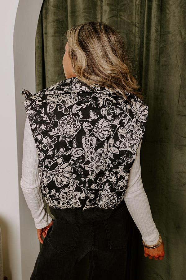Impressions Statement Piece Floral Puffer Vest