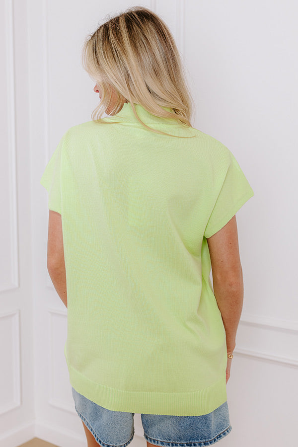 Impressions Statement Piece Knit Top In Lime Punch