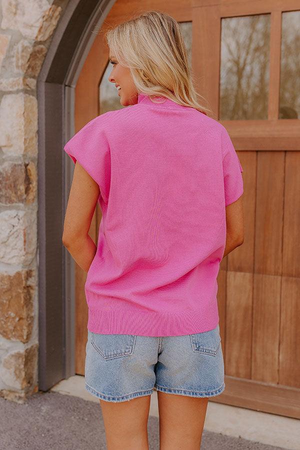 Impressions Statement Piece Knit Top In Pink