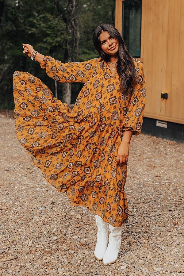 Impressions Stay Encouraged Midi Dress