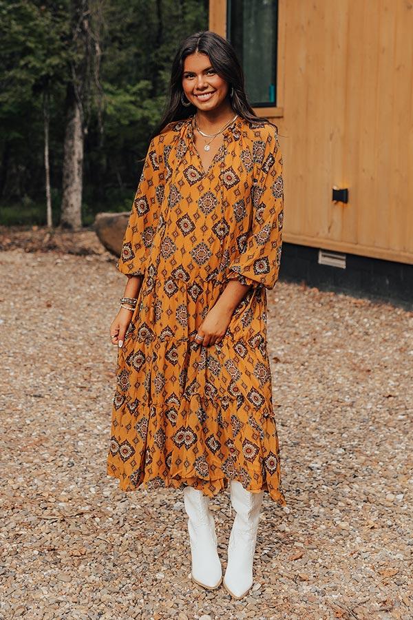 Impressions Stay Encouraged Midi Dress