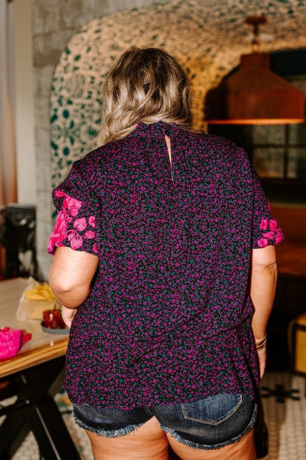 Impressions Stay Near Embroidered Shift Top Curves