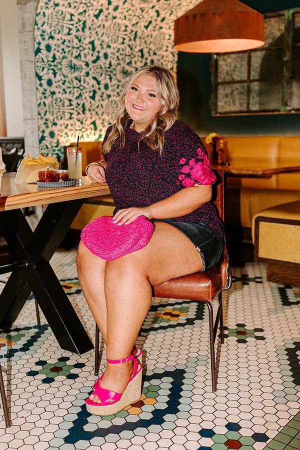 Impressions Stay Near Embroidered Shift Top Curves