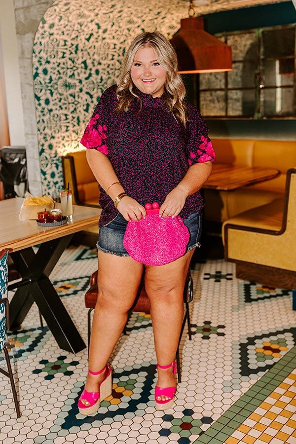 Impressions Stay Near Embroidered Shift Top Curves