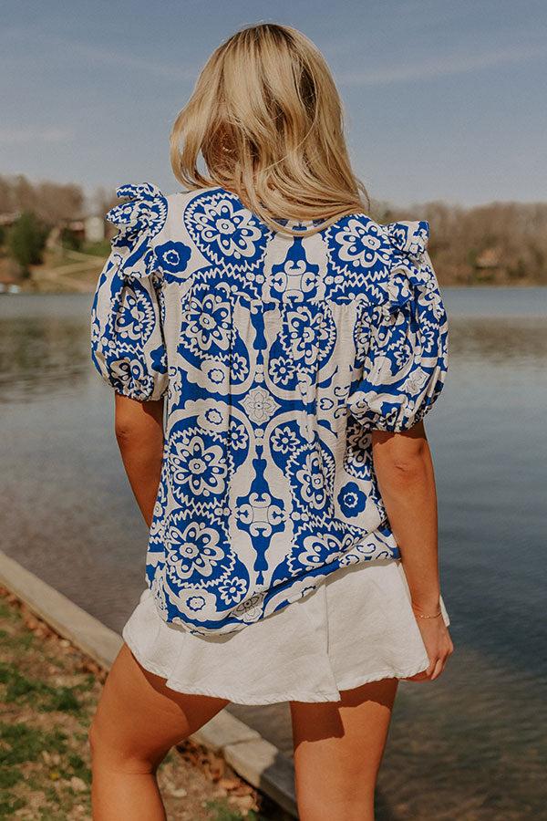 Impressions Staying In Capri Floral Top