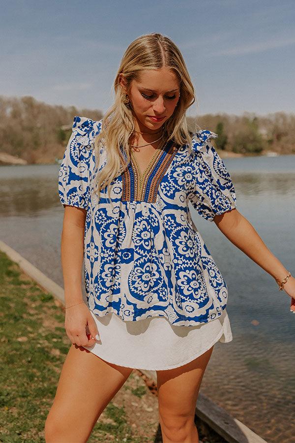 Impressions Staying In Capri Floral Top