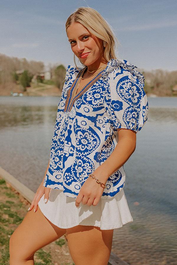 Impressions Staying In Capri Floral Top