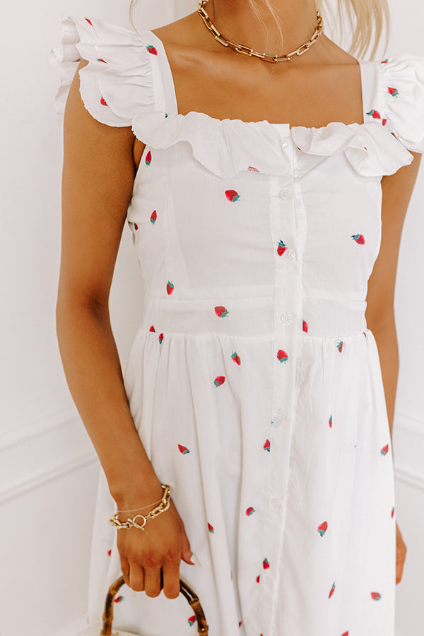 Impressions Strawberry Kisses Button Down Midi