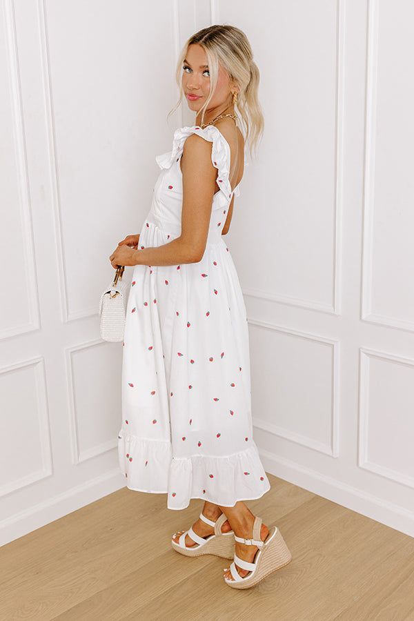 Impressions Strawberry Kisses Button Down Midi