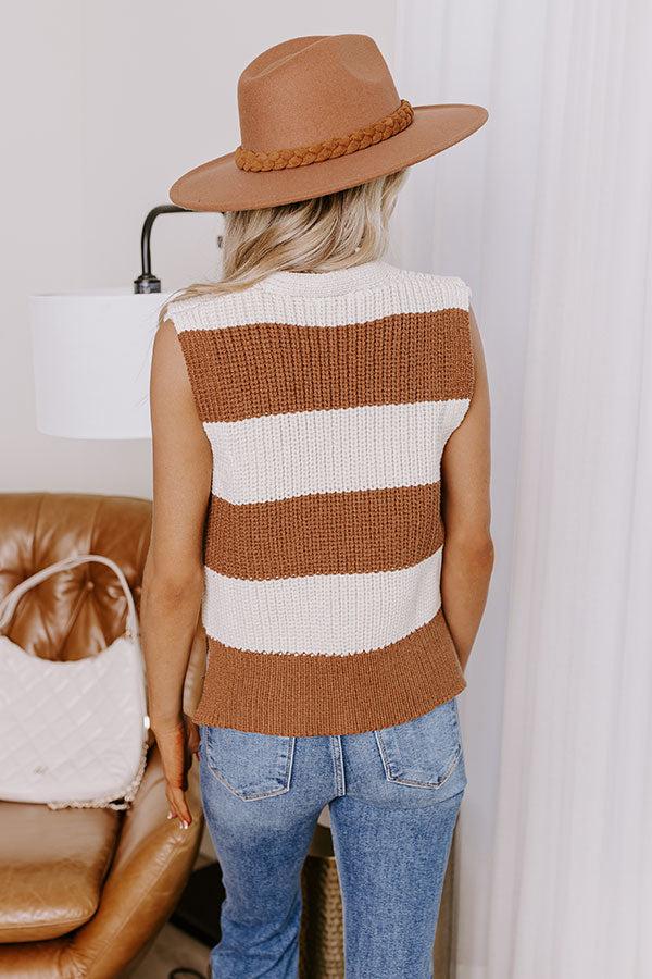 Impressions Stripe A Pose Knit Vest Top