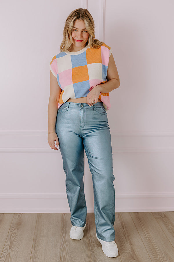 Impressions Style Watch High Waist Metallic Pants