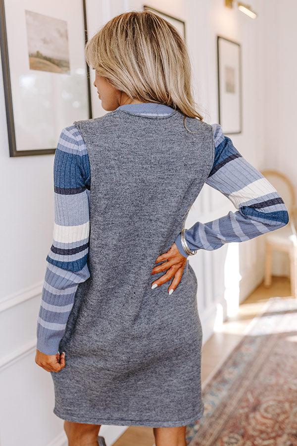 Impressions Stylist's Pick Knit Mini Dress In Grey