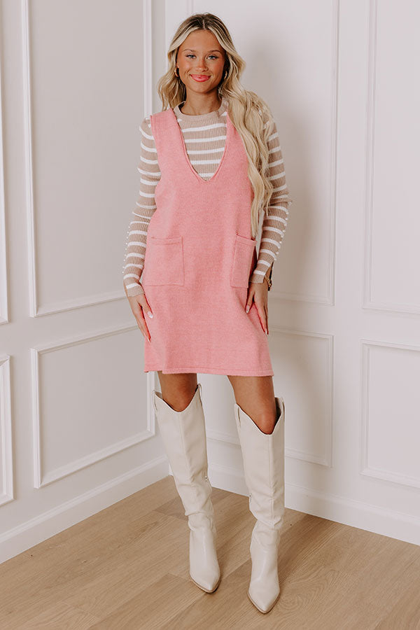 Impressions Stylist's Pick Knit Mini Dress in Pink