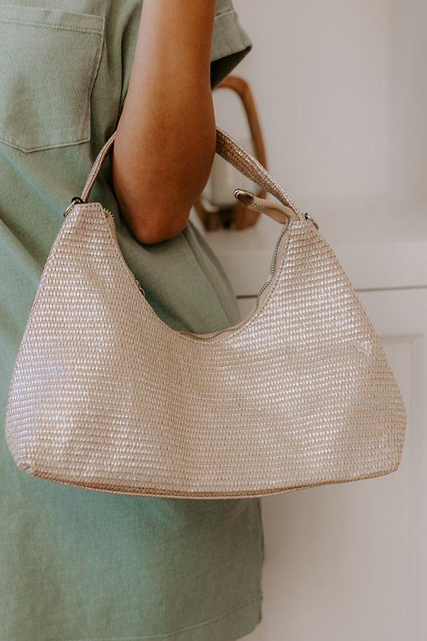 Impressions Subtle Shine Woven Purse In Silver