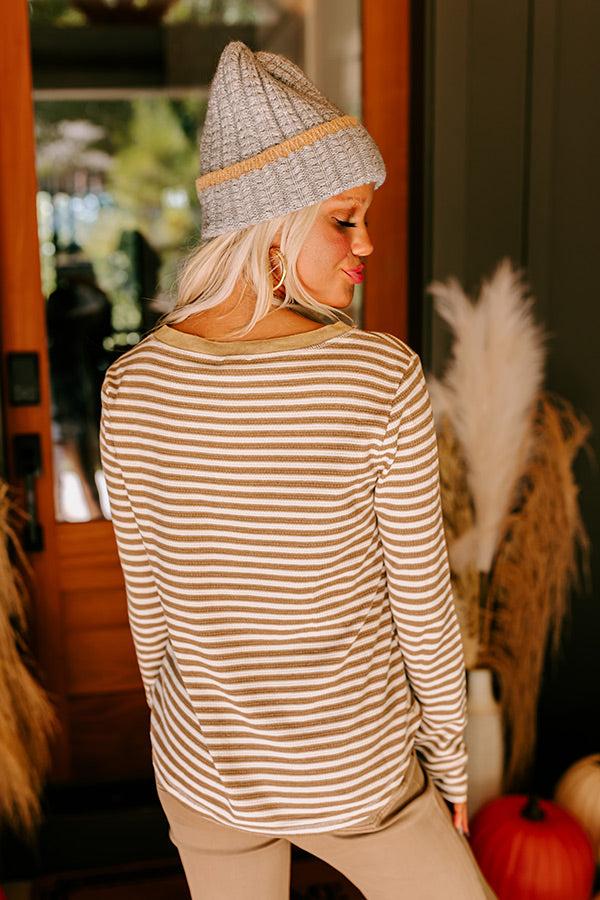 Impressions Sugar And Spice Waffle Knit Henley Top