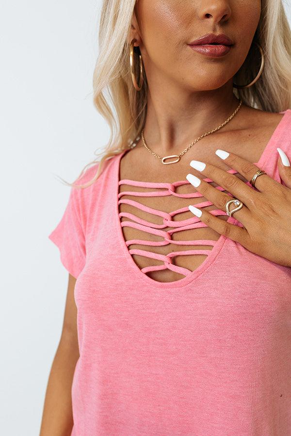 Impressions Summer Break Shift Top In Pink