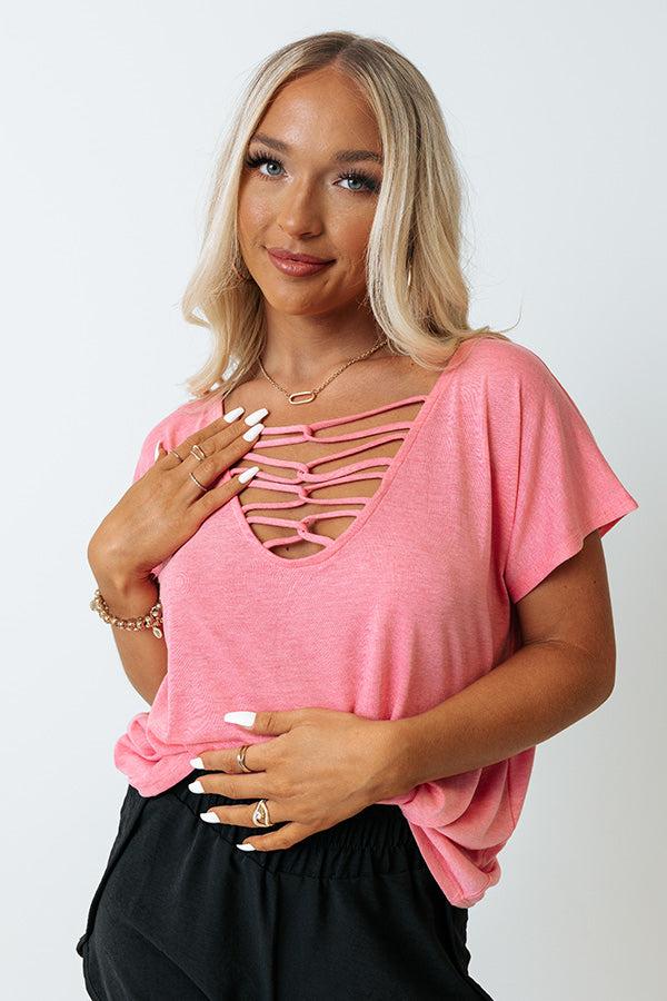 Impressions Summer Break Shift Top In Pink