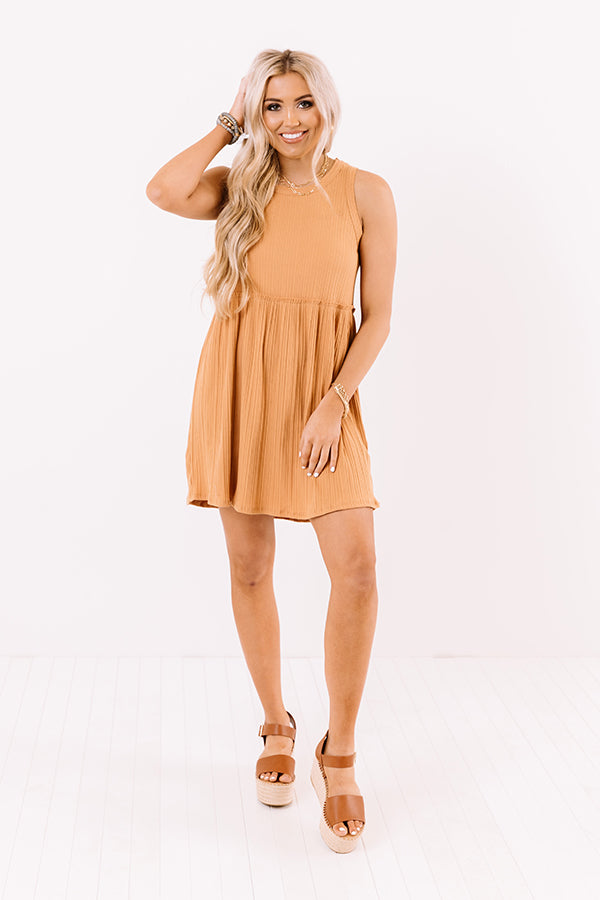 Impressions Summer Melody Babydoll Dress In Camel