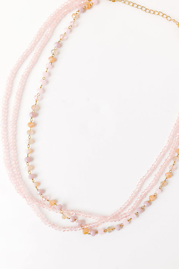 Impressions Summer Mirage Layered Necklace In Pink