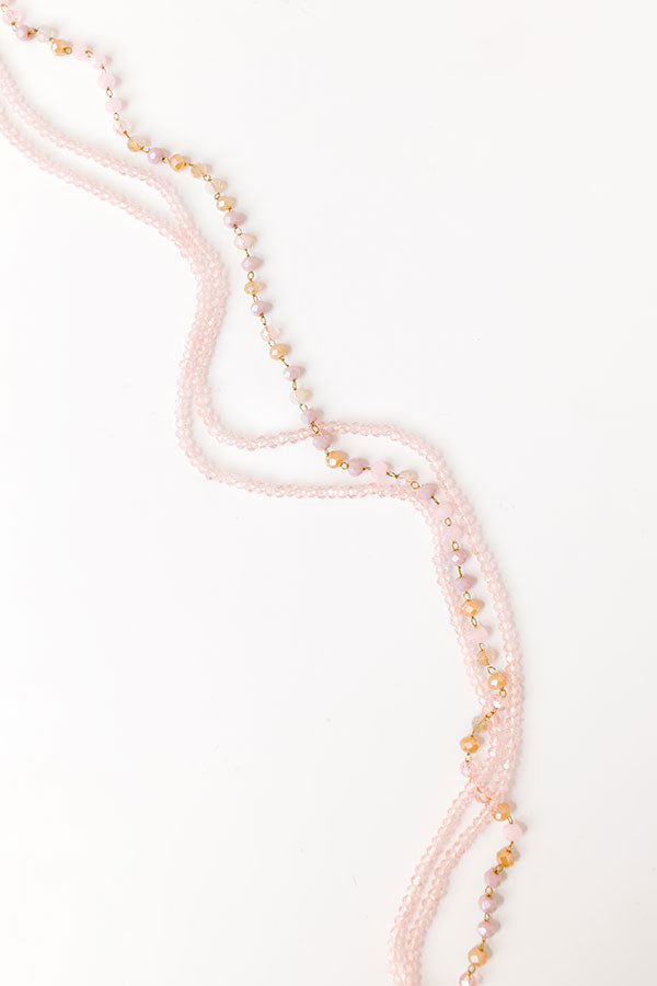Impressions Summer Mirage Layered Necklace in Pink