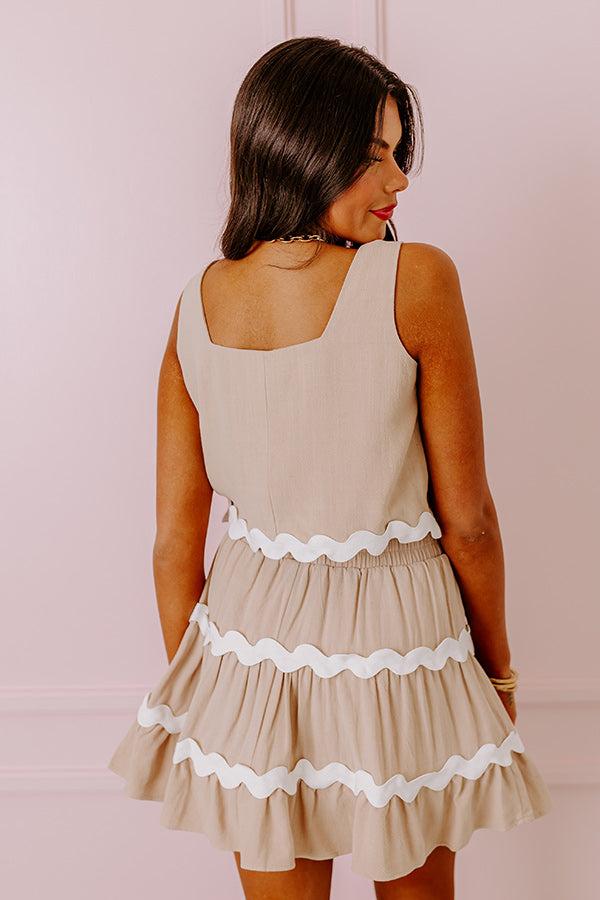 Impressions Summer Soiree Crop Top In Iced Latte