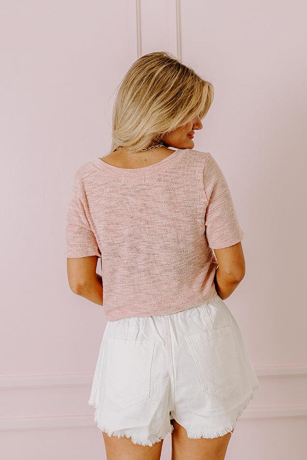 Impressions Sun And Sand Knit Top In Pink