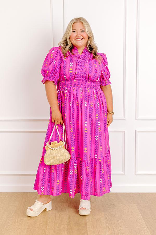 Impressions Sunday Chic Floral Midi Dress Curves