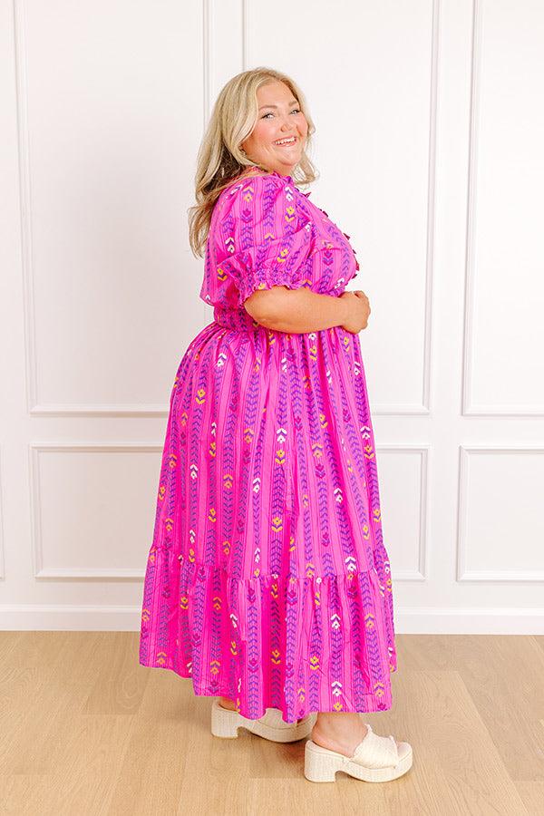 Impressions Sunday Chic Floral Midi Dress Curves