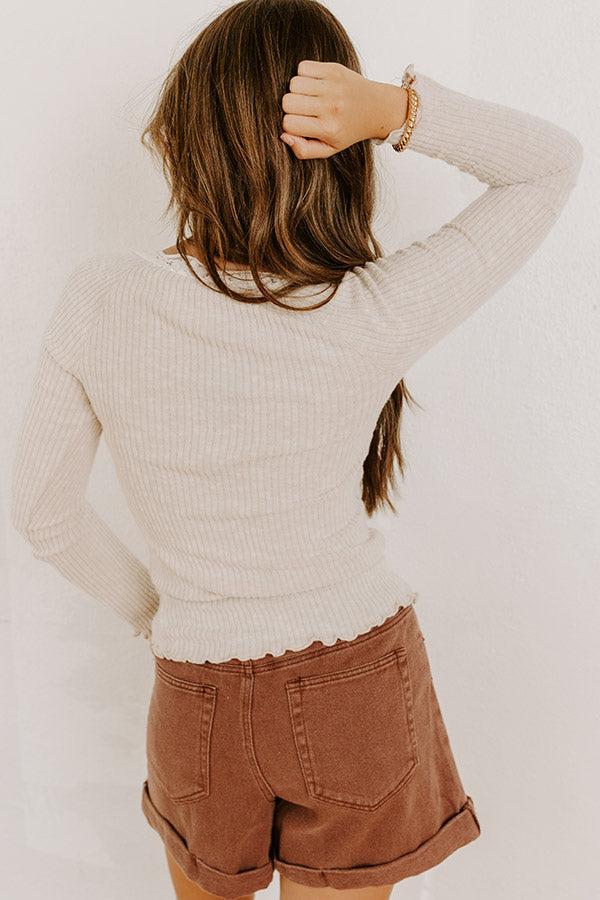 Impressions Sunday In Sycamore Ribbed Top