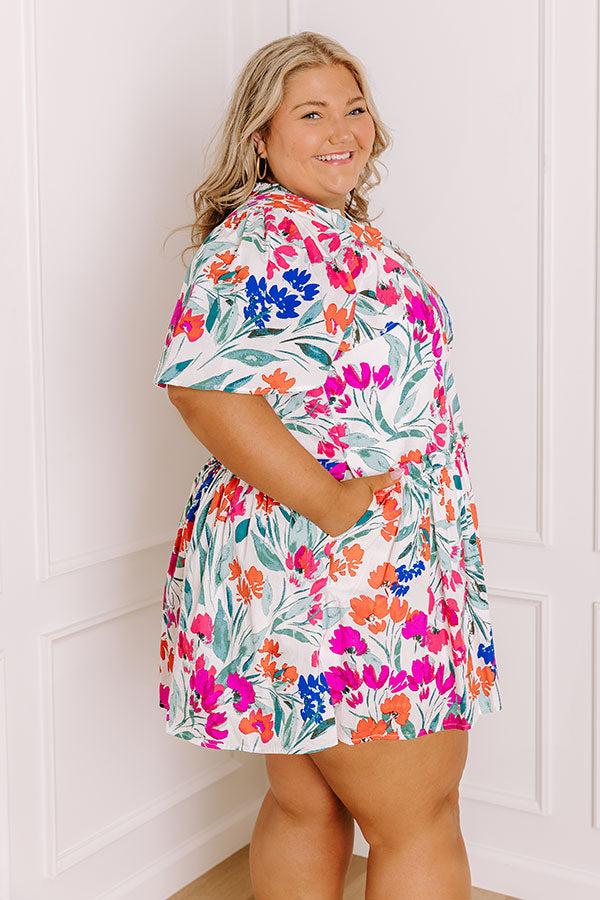 Impressions Sunday Social Floral Mini Dress Curves