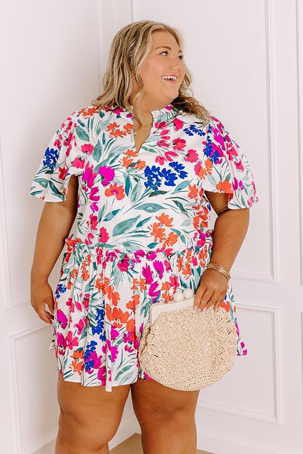 Impressions Sunday Social Floral Mini Dress Curves