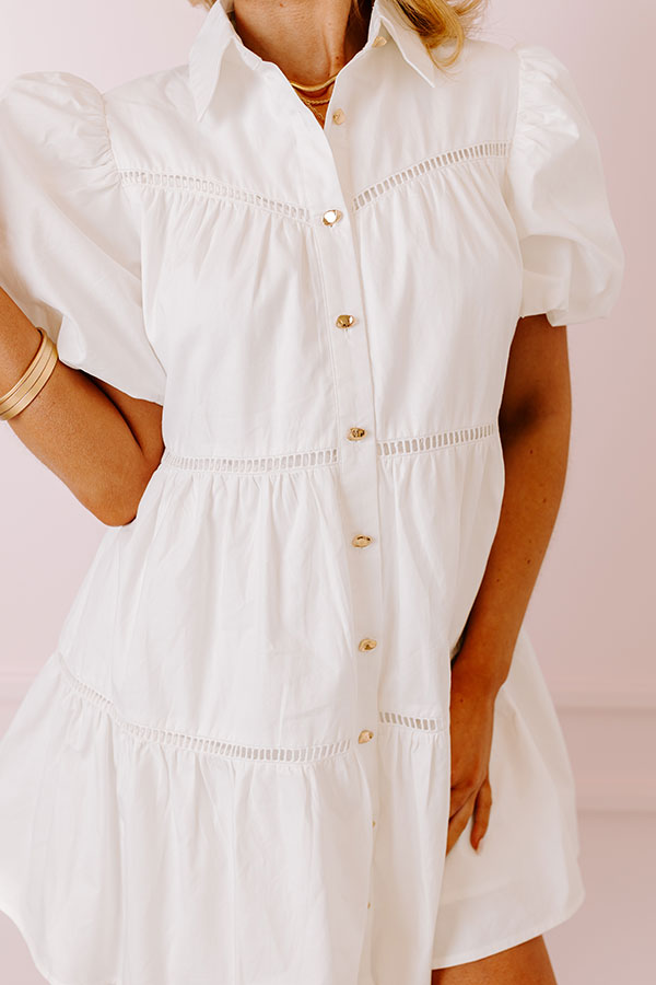 Impressions Sunday Stroll Mini Dress In White