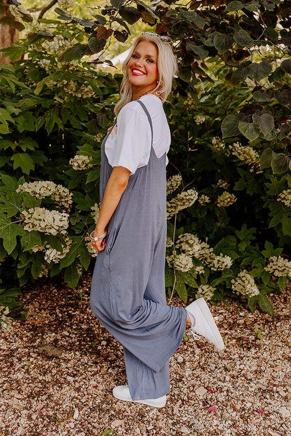 Impressions Sunlit Days Jumpsuit In Slate