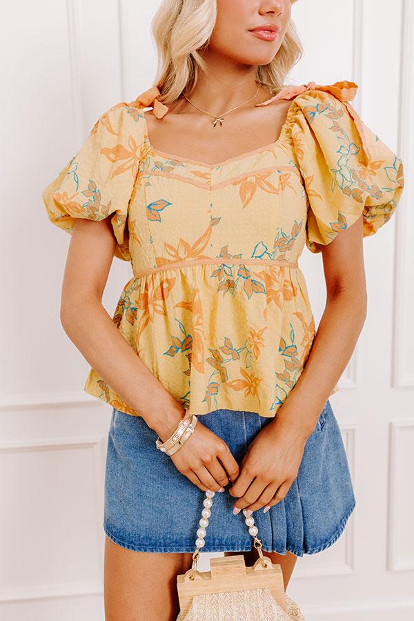 Impressions Sunny Disposition Floral Peplum Top