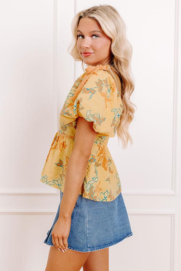 Impressions Sunny Disposition Floral Peplum Top