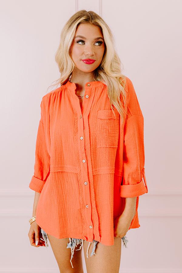 Impressions Sunny Forecast Tunic In Bright Coral