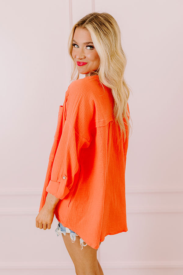 Impressions Sunny Forecast Tunic In Bright Coral