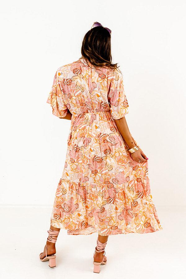 Impressions Sunny Garden Maxi In Peach