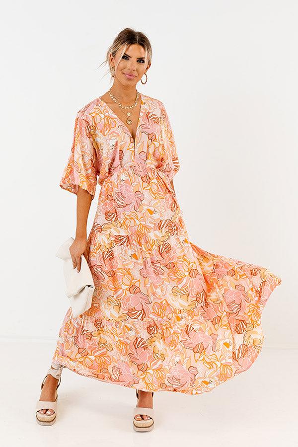 Impressions Sunny Garden Maxi In Peach
