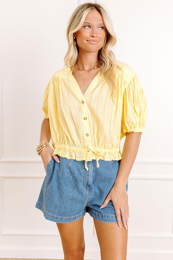 Impressions Sunny Glow Button Up Top