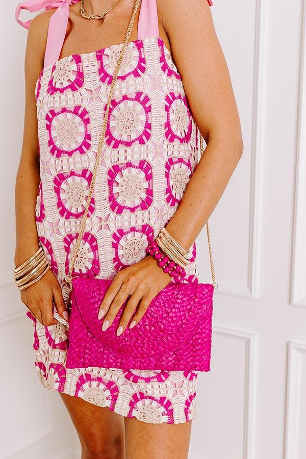 Impressions Sunny Refresh Woven Clutch in Hot Pink