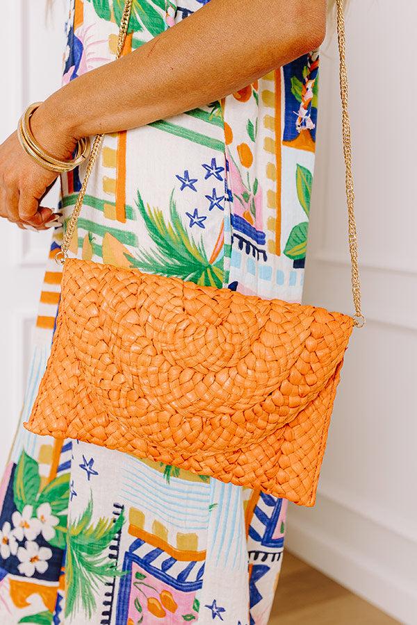 Impressions Sunny Refresh Woven Clutch in Orange