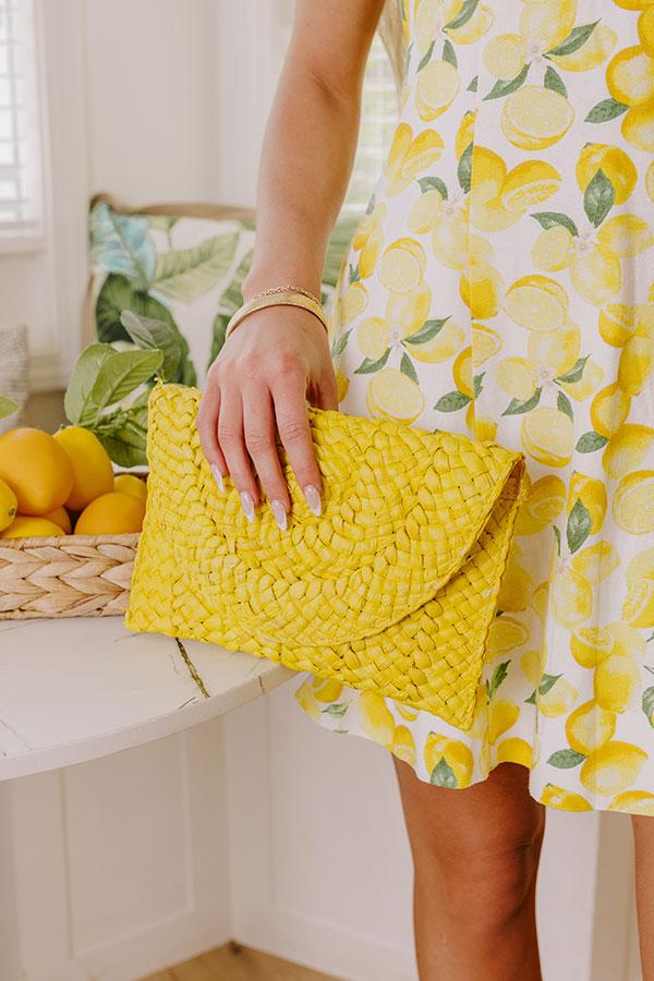 Impressions Sunny Refresh Woven Clutch In Yellow